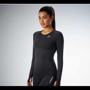Gymshark Vital Seamless Long Sleeve Top Black
